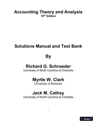 Financial Accounting Theory And Analysis: Text And Cases, 10th Edition Solution Manual - Page 1 preview image