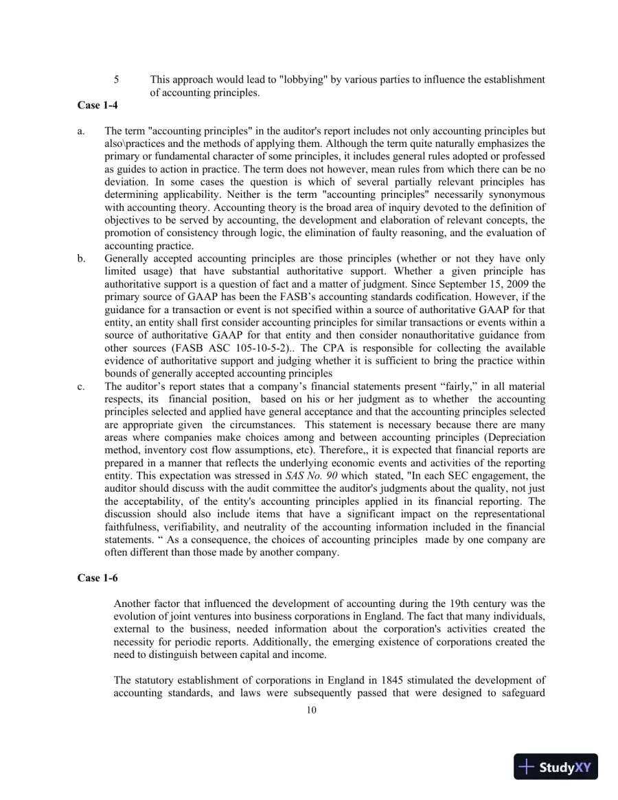 Financial Accounting Theory And Analysis: Text And Cases, 10th Edition Solution Manual, page 10