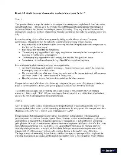 Financial Accounting Theory And Analysis: Text And Cases, 10th Edition Solution Manual - Page 31 preview image