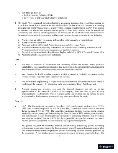Financial Accounting Theory And Analysis: Text And Cases, 10th Edition Solution Manual - Page 7 preview image