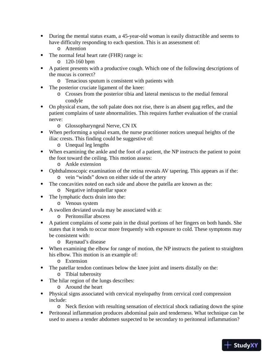 NUR634 Anatomy and Physiology 3P Practice Question With Answers (619 Solved Questions), page 10