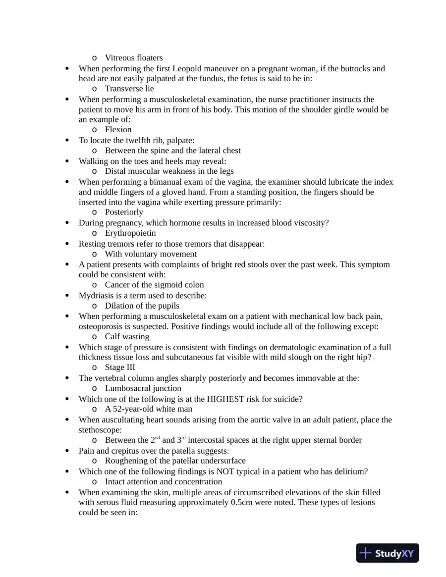 NUR634 Anatomy and Physiology 3P Practice Question With Answers (619 Solved Questions), page 3