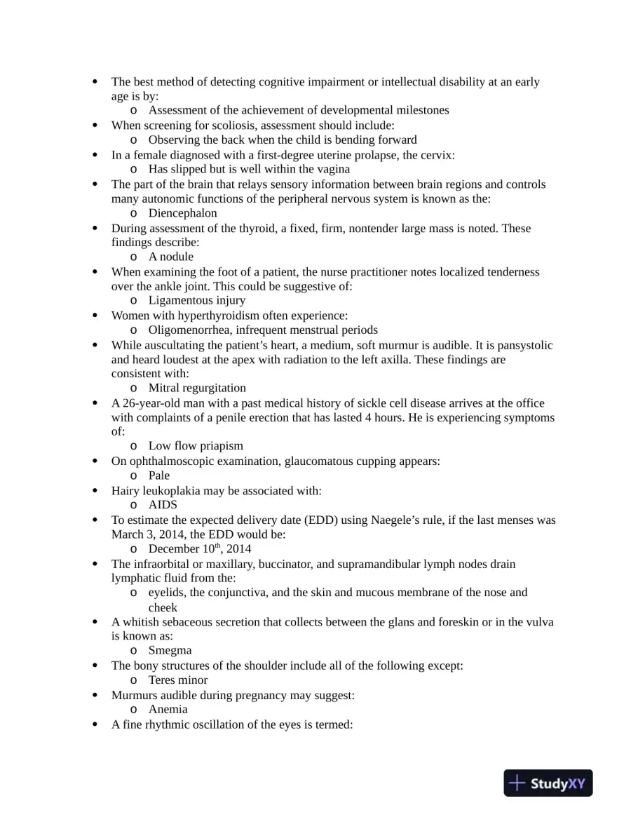 NUR634 Anatomy and Physiology 3P Practice Question With Answers (619 Solved Questions), page 8