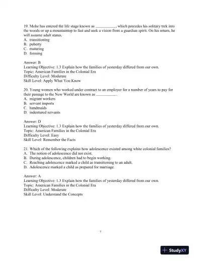 Test Bank for Revel for Marriages, Families, and Intimate Relationships, 5th Edition - Page 10 preview image