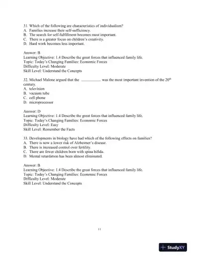 Test Bank for Revel for Marriages, Families, and Intimate Relationships, 5th Edition - Page 14 preview image