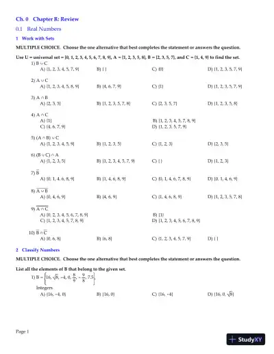 Test Bank for College Algebra , 11th edition - Page 1 preview image