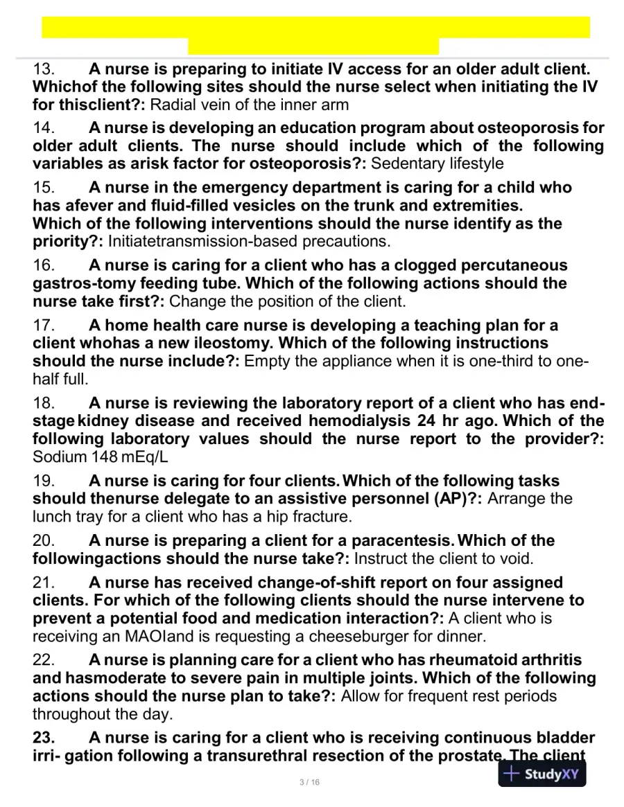 2019 ATI Nursing Diagnosis RN Capstone Proctored Comprehensive With Answers (150 Solved Questions), page 4