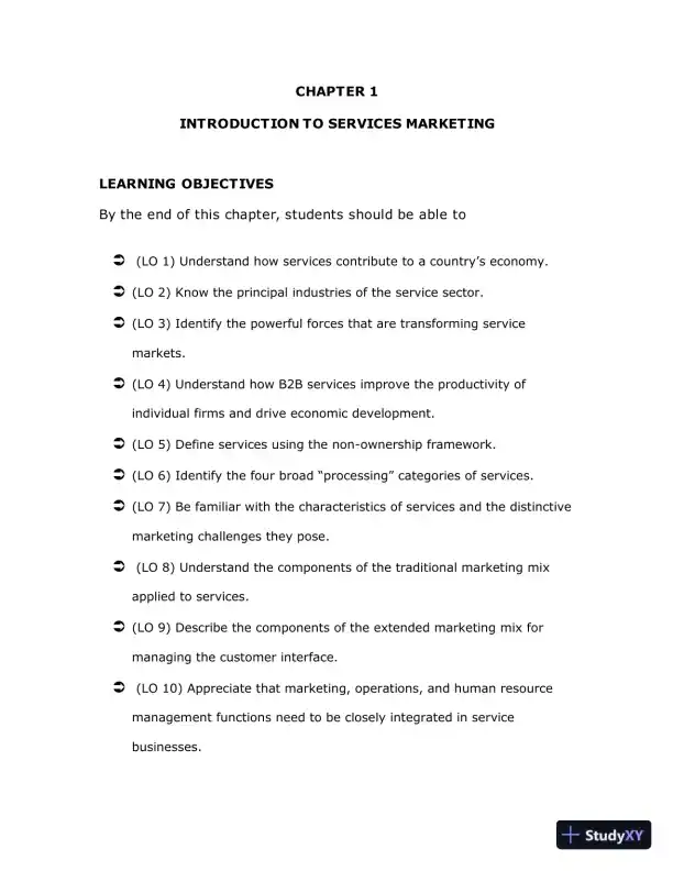 Solution Manual for Essentials of Services Marketing, 3rd Edition - Page 1 preview image