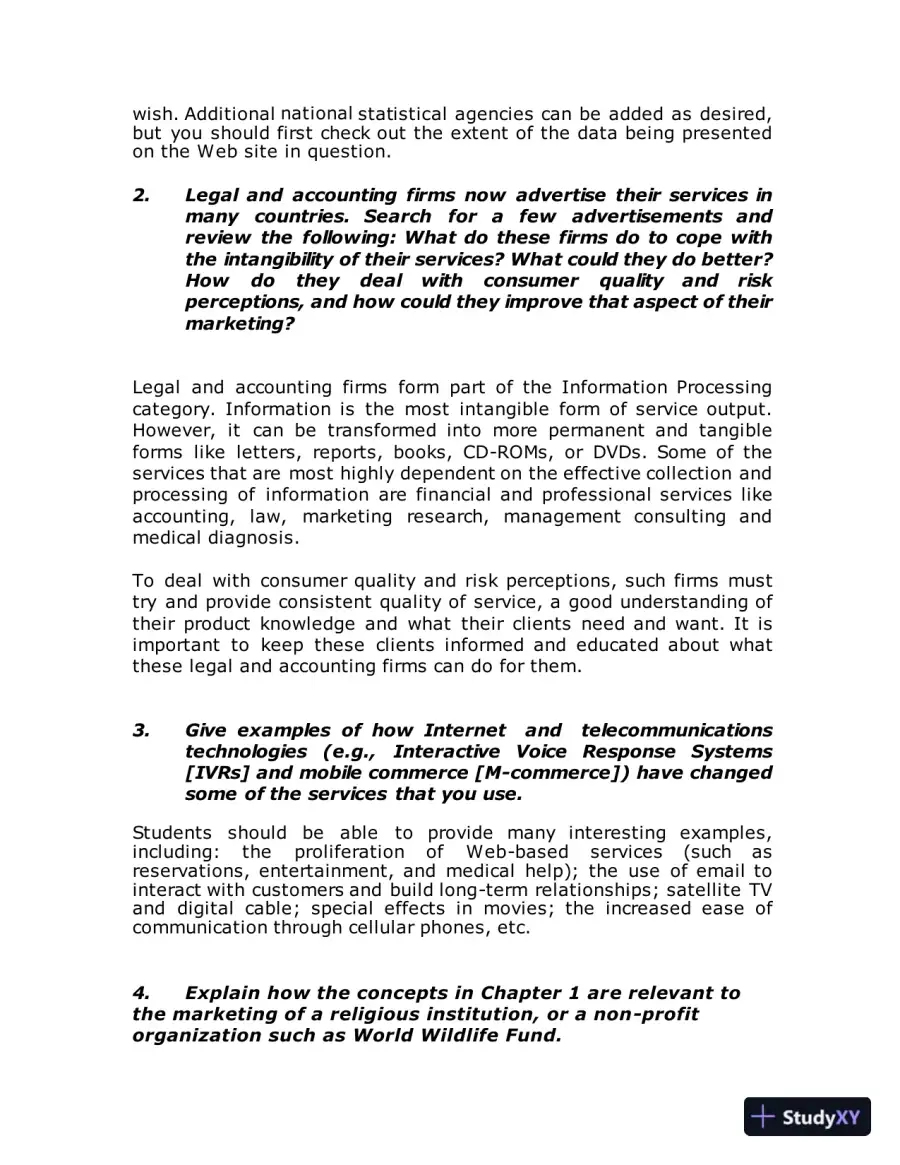 Solution Manual for Essentials of Services Marketing, 3rd Edition, page 14