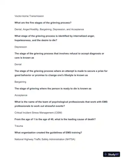 West Coast EMT Block 1 Practice Exam with Answers (190 Solved Questions) - Page 4 preview image