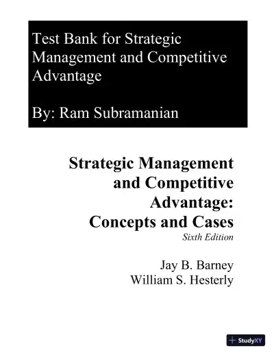Test Bank for Strategic Management and Competitive Advantage: Concepts and Cases, 6th Edition - Page 1 preview image