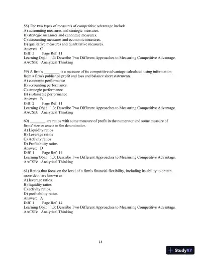 Test Bank for Strategic Management and Competitive Advantage: Concepts and Cases, 6th Edition - Page 16 preview image
