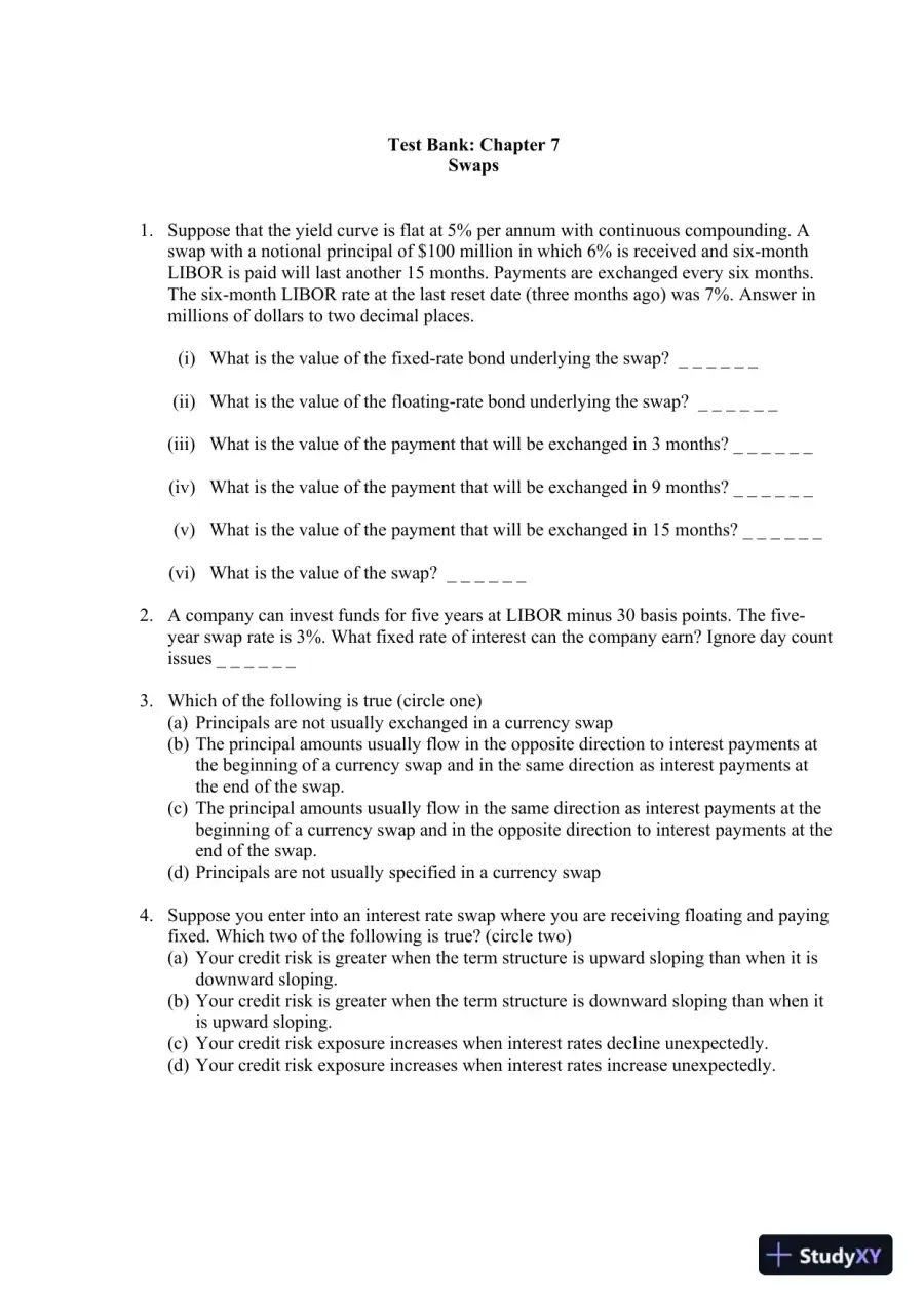 Test Bank For Options, Futures, And Other Derivatives, 8th Edition, page 12