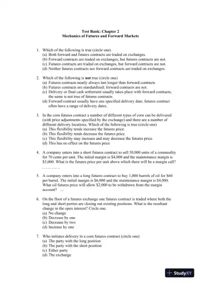 Test Bank For Options, Futures, And Other Derivatives, 8th Edition - Page 4 preview image