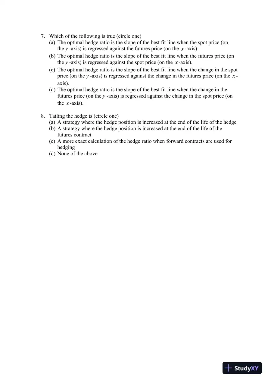Test Bank For Options, Futures, And Other Derivatives, 8th Edition, page 7