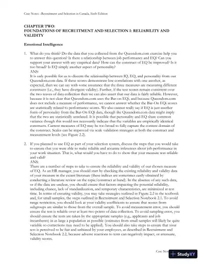 Recruitment and Selection in Canada 6th Edition Solution Manual - Page 5 preview image