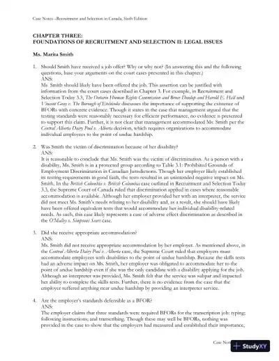 Recruitment and Selection in Canada 6th Edition Solution Manual - Page 6 preview image