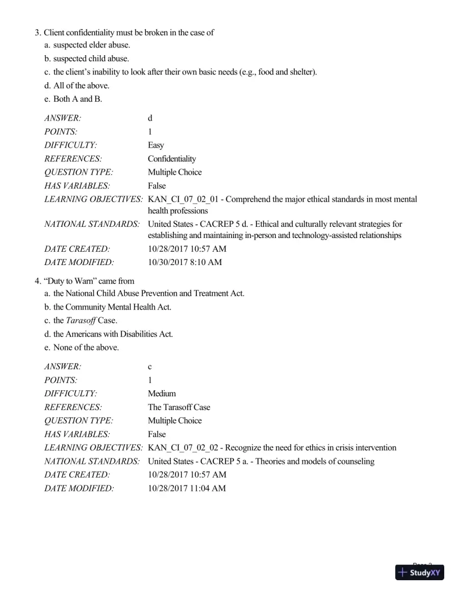 Test Bank For A Guide to Crisis Intervention, 6th Edition, page 15
