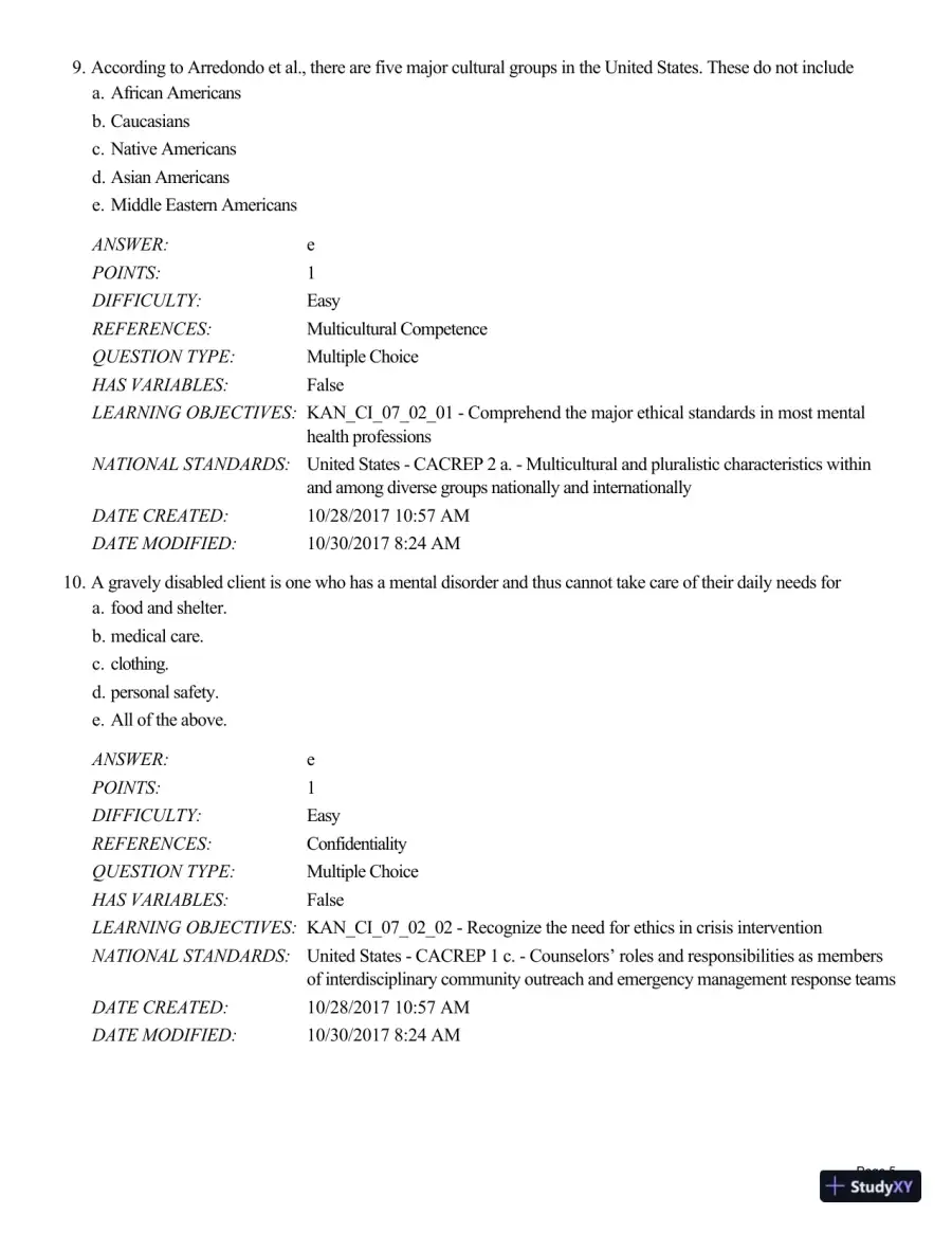 Test Bank For A Guide to Crisis Intervention, 6th Edition, page 18