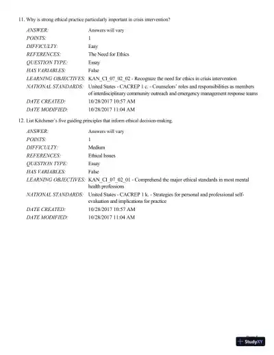 Test Bank For A Guide to Crisis Intervention, 6th Edition - Page 19 preview image