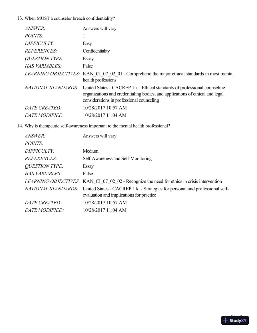Test Bank For A Guide to Crisis Intervention, 6th Edition, page 20