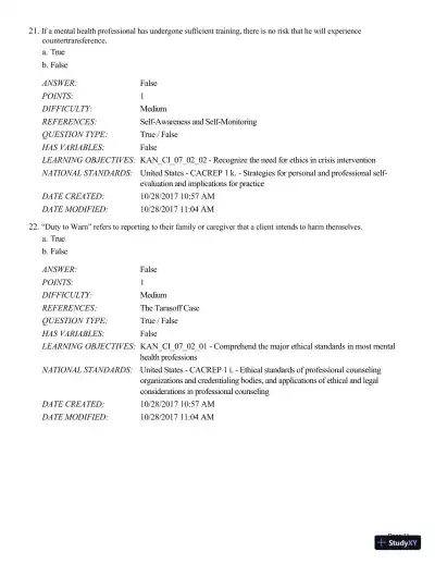 Test Bank For A Guide to Crisis Intervention, 6th Edition - Page 24 preview image