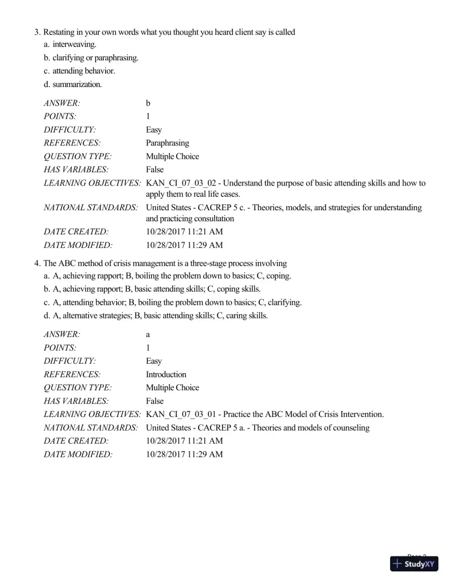 Test Bank For A Guide to Crisis Intervention, 6th Edition, page 28