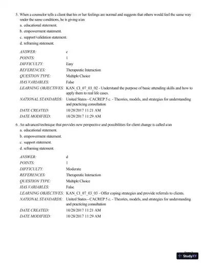Test Bank For A Guide to Crisis Intervention, 6th Edition - Page 29 preview image