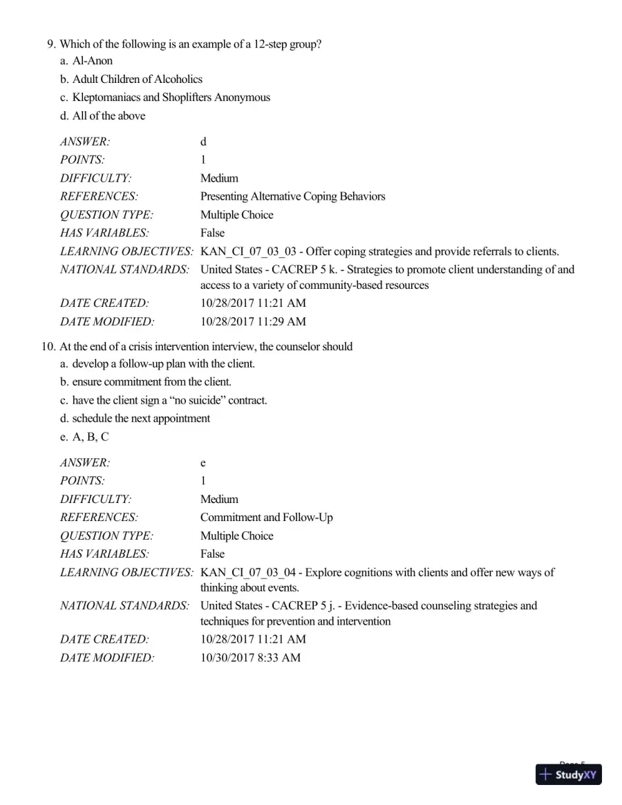 Test Bank For A Guide to Crisis Intervention, 6th Edition, page 31