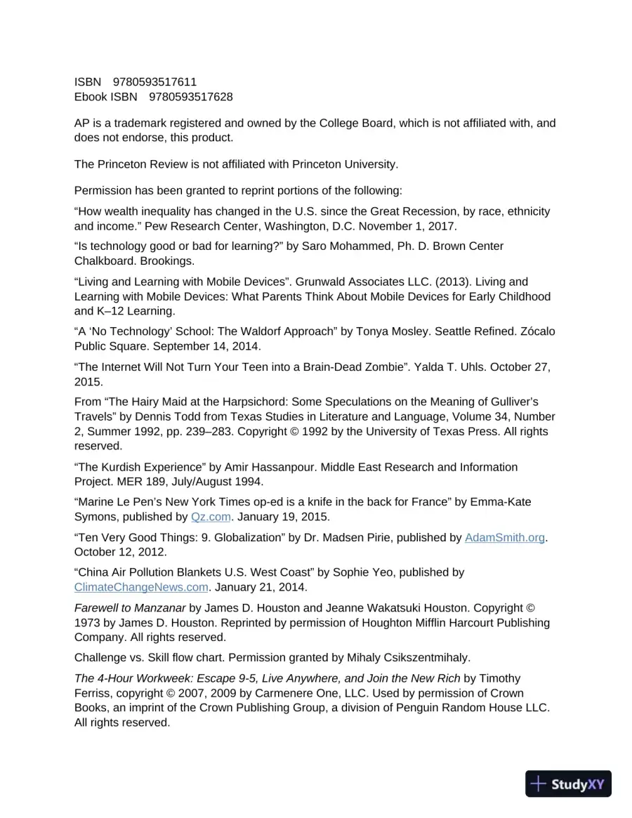 Princeton Review AP English Language and Composition Premium Prep, 1 : 8 Practice Tests (2024), page 5