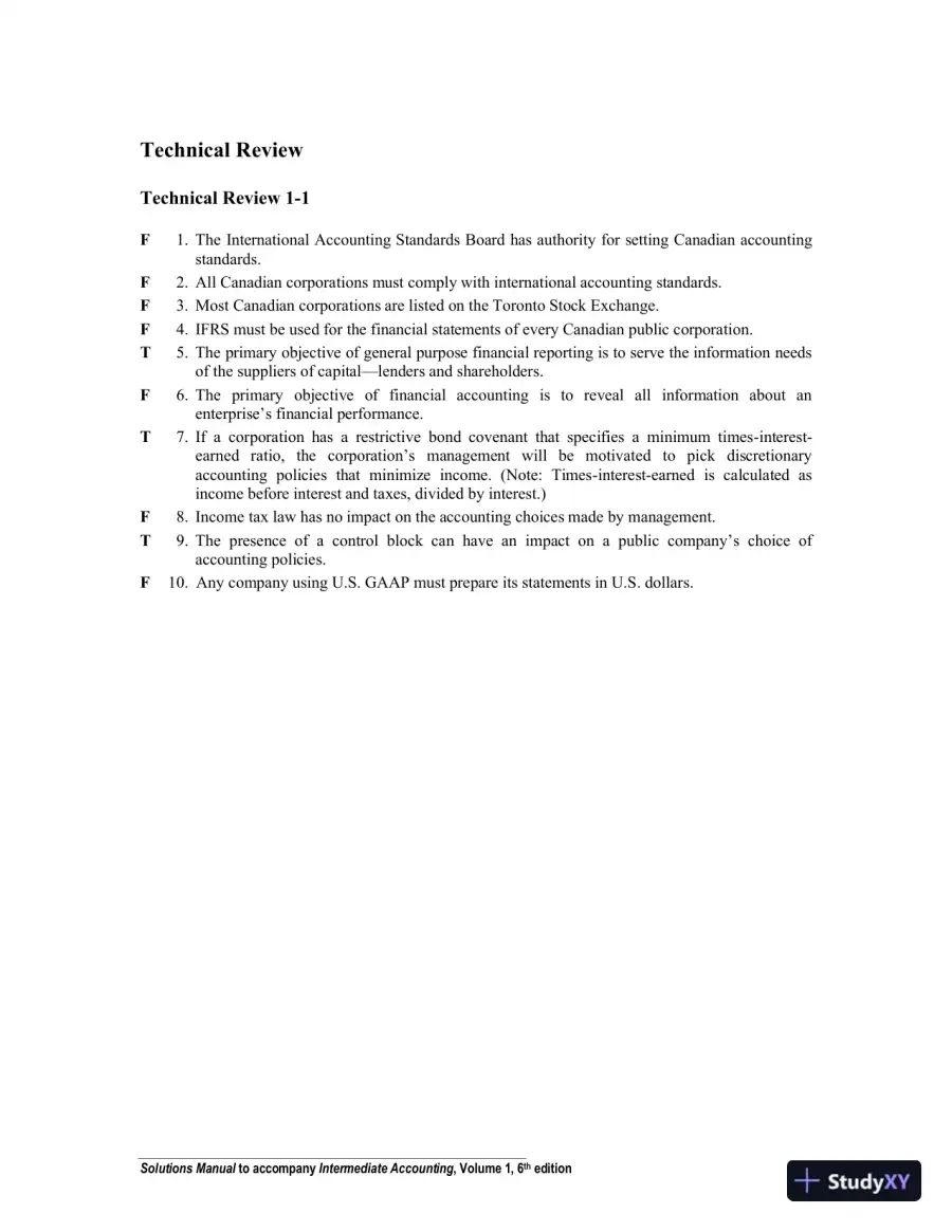Intermediate Accounting Volume 1, Sixth Canadian Edition Solution Manual, page 10