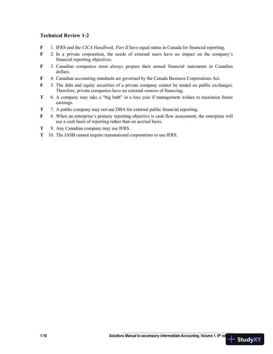 Intermediate Accounting Volume 1, Sixth Canadian Edition Solution Manual, page 11