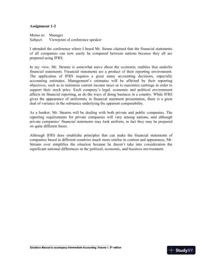 Intermediate Accounting Volume 1, Sixth Canadian Edition Solution Manual - Page 16 preview image