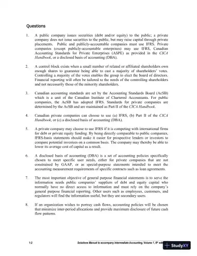Intermediate Accounting Volume 1, Sixth Canadian Edition Solution Manual - Page 3 preview image