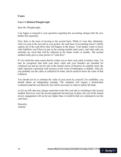 Intermediate Accounting Volume 1, Sixth Canadian Edition Solution Manual - Page 5 preview image