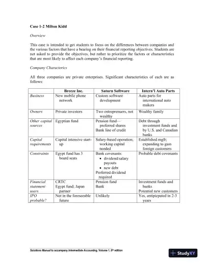 Intermediate Accounting Volume 1, Sixth Canadian Edition Solution Manual - Page 6 preview image