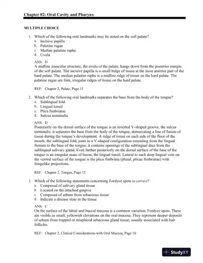 Illustrated Dental Embryology, Histology, and Anatomy 4th Edition Test Bank - Page 10 preview image