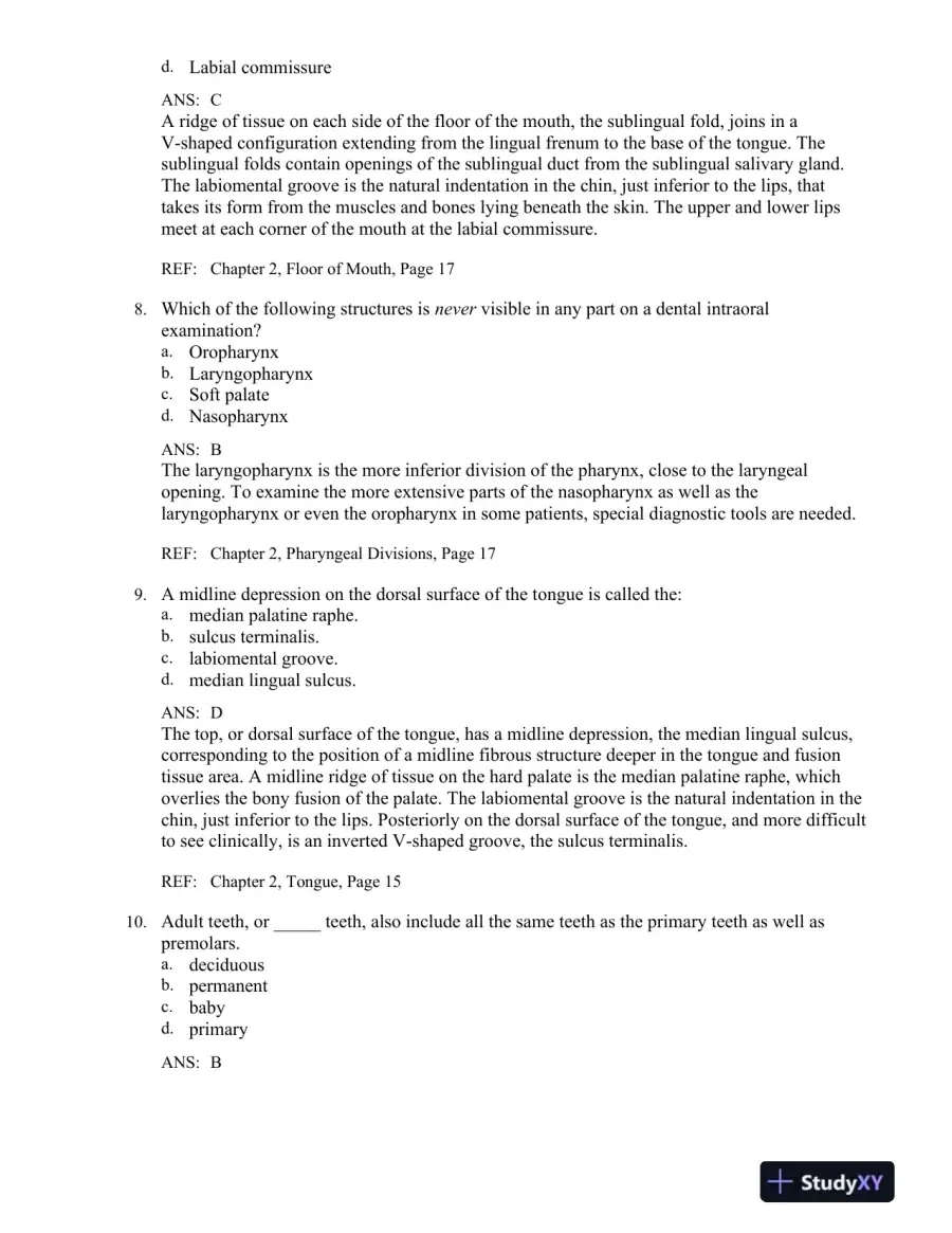 Illustrated Dental Embryology, Histology, and Anatomy 4th Edition Test Bank, page 12