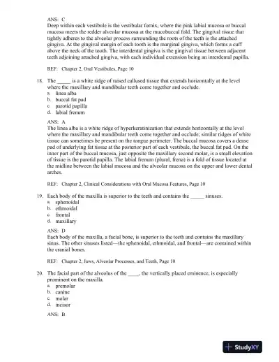 Illustrated Dental Embryology, Histology, and Anatomy 4th Edition Test Bank - Page 15 preview image