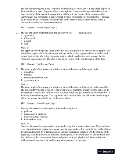Illustrated Dental Embryology, Histology, and Anatomy 4th Edition Test Bank - Page 8 preview image