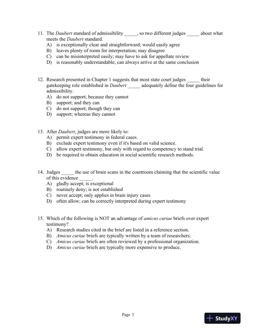 forensic and Legal Psychology: Psychological Science Applied to Law, 2nd Edition Test Bank, page 13