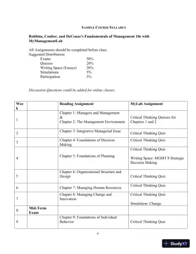 Fundamentals of Management, 10th Edition Solution Manual - Page 3 preview image