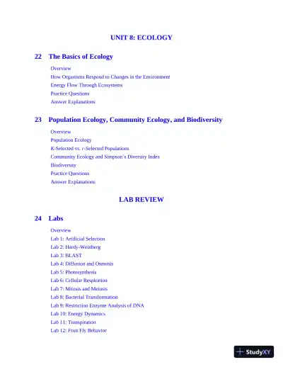 AP Biology Premium, 2022-2023: 5 Practice Tests + Comprehensive Review + Online Practice (2022) - Page 13 preview image