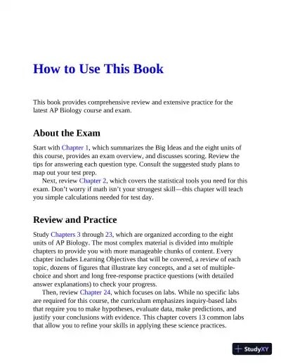 AP Biology Premium, 2022-2023: 5 Practice Tests + Comprehensive Review + Online Practice (2022) - Page 15 preview image