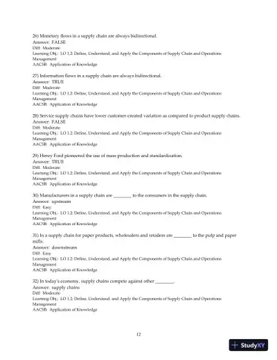 Managing Supply Chain And Operations: An Integrative Approach, 2nd Edition Test Bank - Page 14 preview image