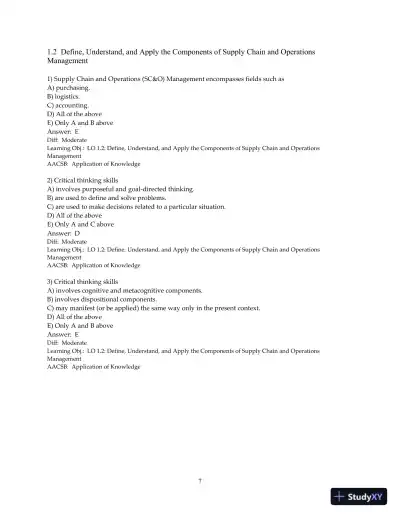 Managing Supply Chain And Operations: An Integrative Approach, 2nd Edition Test Bank - Page 9 preview image
