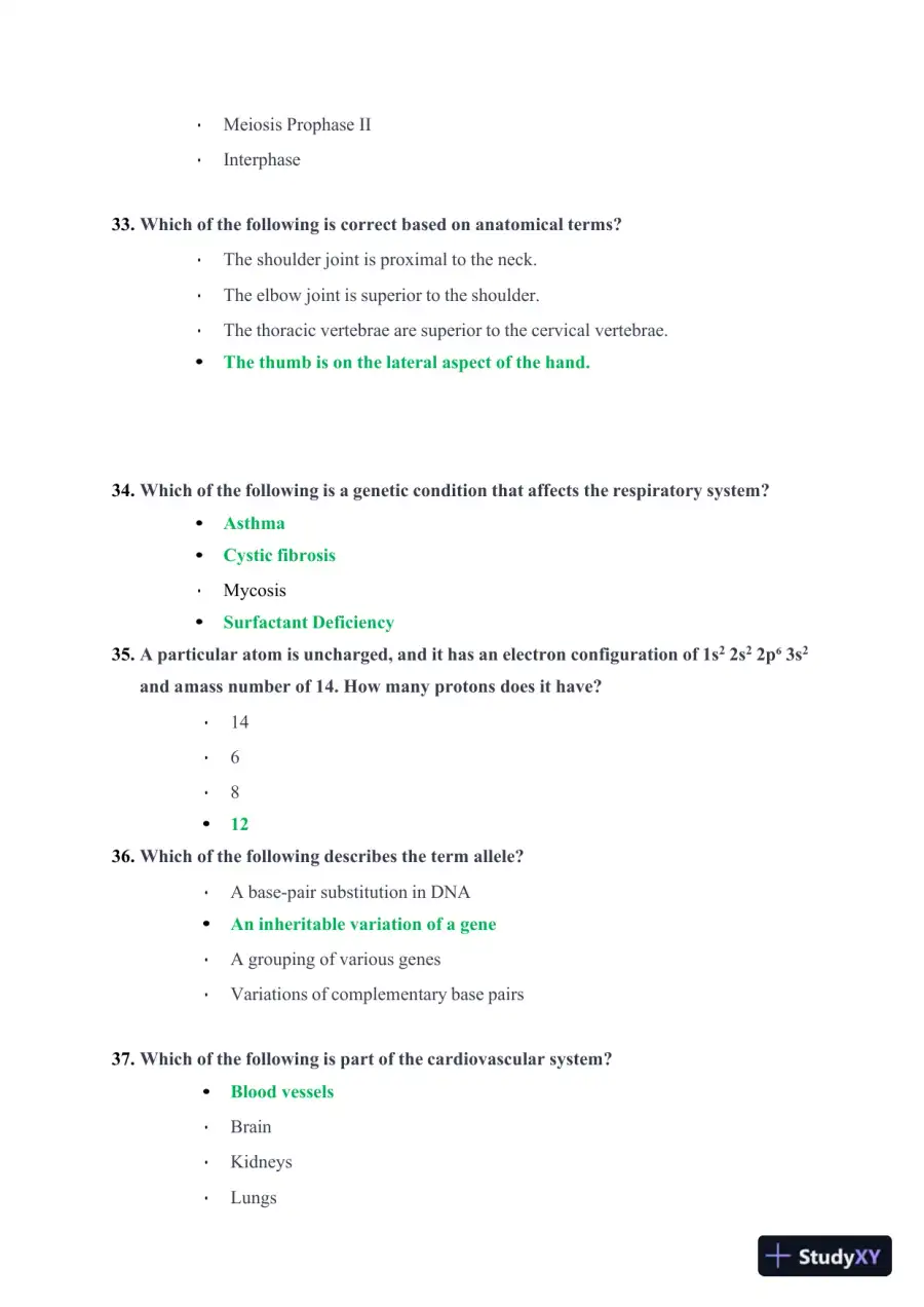 2023 ATI Nursing Diagnosis TEAS With Answers (303 Solved Questions), page 13