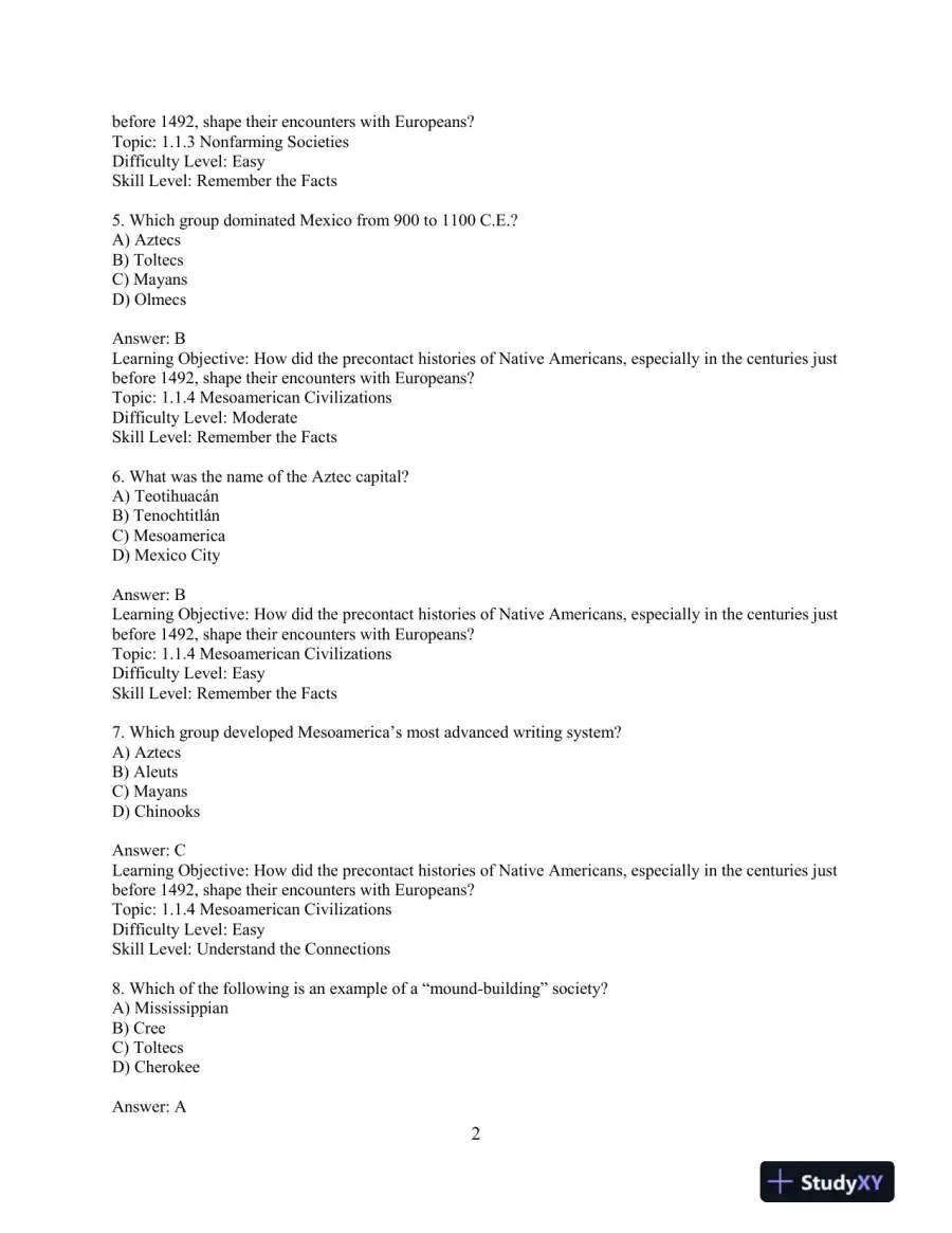 Test Bank for The American Journey: A History of the United States, Combined Volume, 8th Edition, page 6