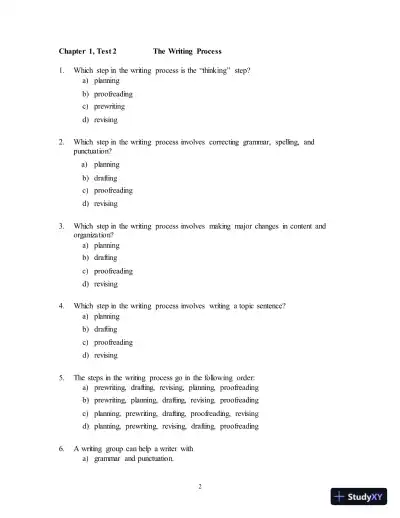 Test Bank for Wordsmith: A Guide to Paragraphs & Short Essays, 7th Edition - Page 6 preview image