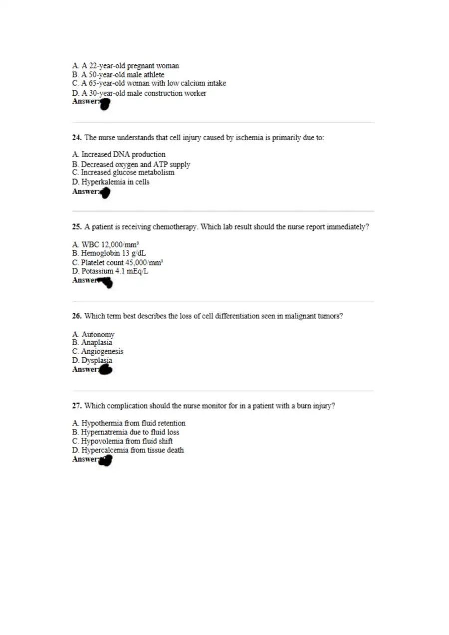 NCLEX RN Style Exam Pathophysiology, page 6